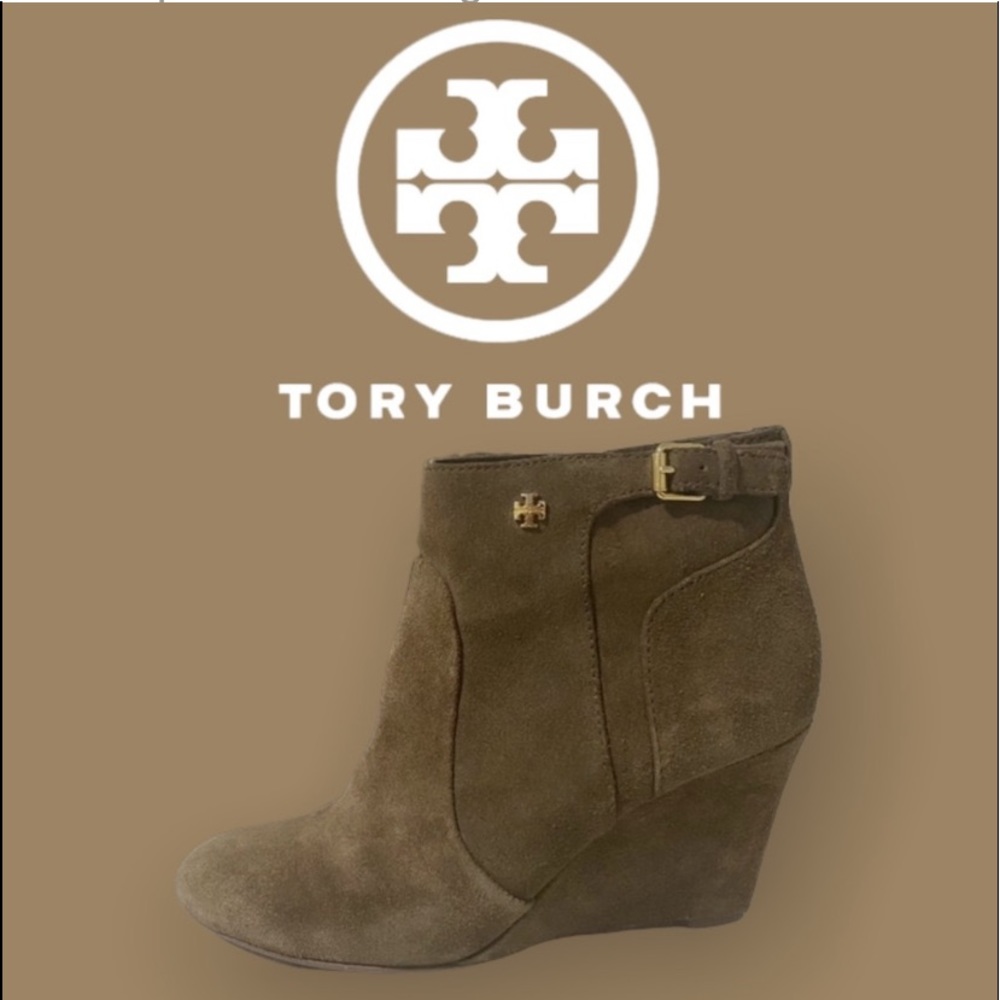 Tory Burch Suede Booties Wedges 💕Size 9